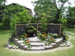 造園緑化コースデモンストレーションガーデン「培う庭」花き生産エリア
