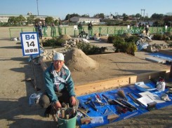 技能五輪全国大会「造園」職種競技に出場した林泰正さん（マイスター科２年