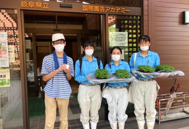 加茂農林高校の生徒さんとアカデミー花き生産コース学生