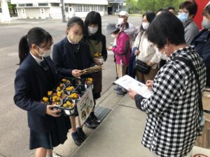 加茂農林高校園芸流通科の3年生も、アンケート調査を手伝ってくれました