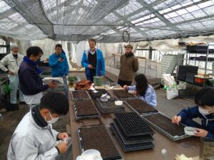 播種の見学