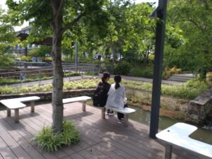 虎渓用水広場の視察